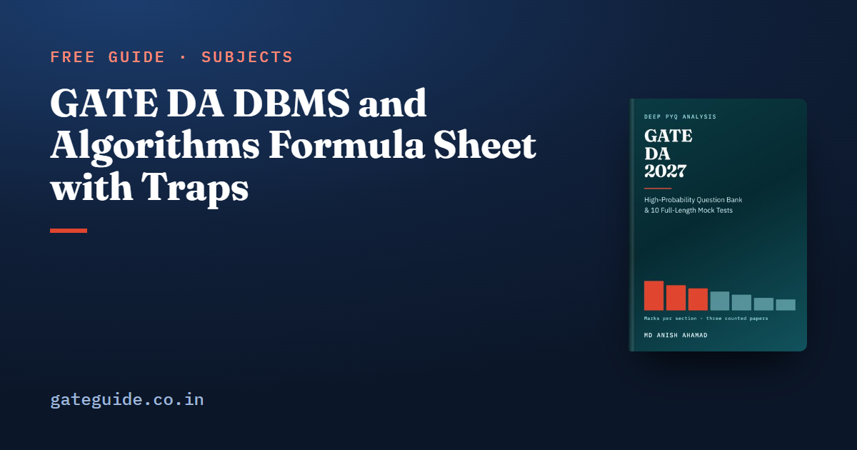 GATE DA DBMS and Algorithms Formula Sheet with Traps