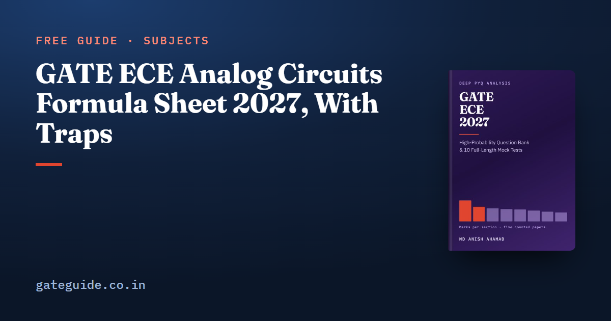 GATE ECE Analog Circuits Formula Sheet 2027, With Traps