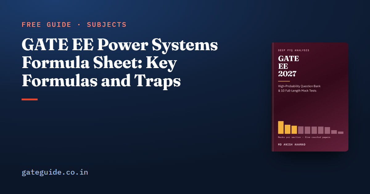 GATE EE Power Systems Formula Sheet: Key Formulas and Traps